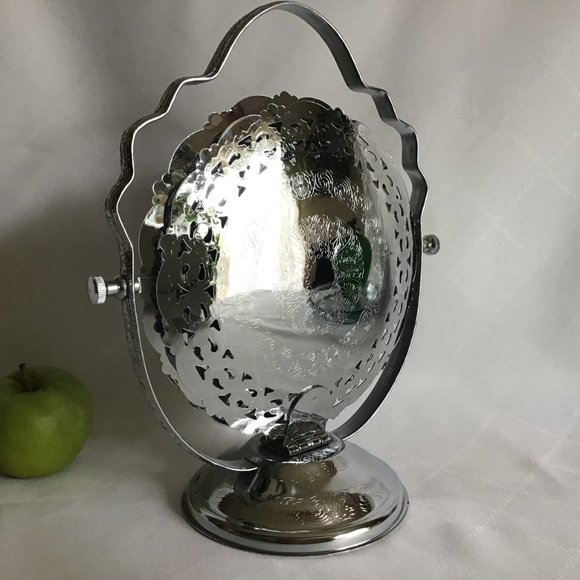 Vintage 3 Tier Folding Metal Server Party Tray - Picture 5 of 7